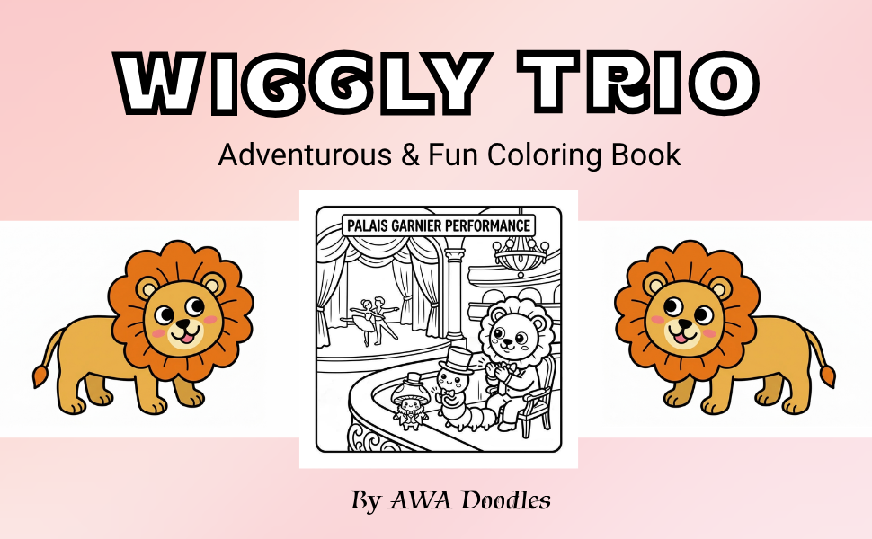 Wiggly Trio coloring book preview 1