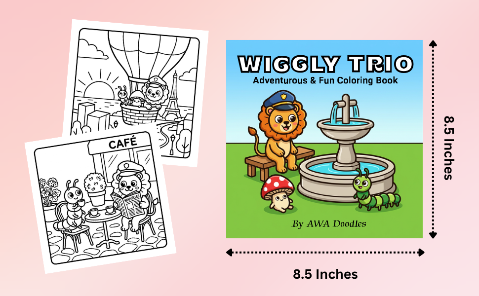 Wiggly Trio coloring book preview 2